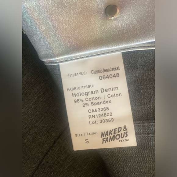 NWT RARE Naked and Famous Hologram Denim Jacket/Size Small - Picture 4 of 16